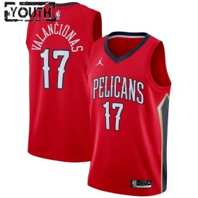 Barn New Orleans Pelicans Tröja jonas valanciunas 17 Jordan 2022-23 Statement Edition Röd Swingman